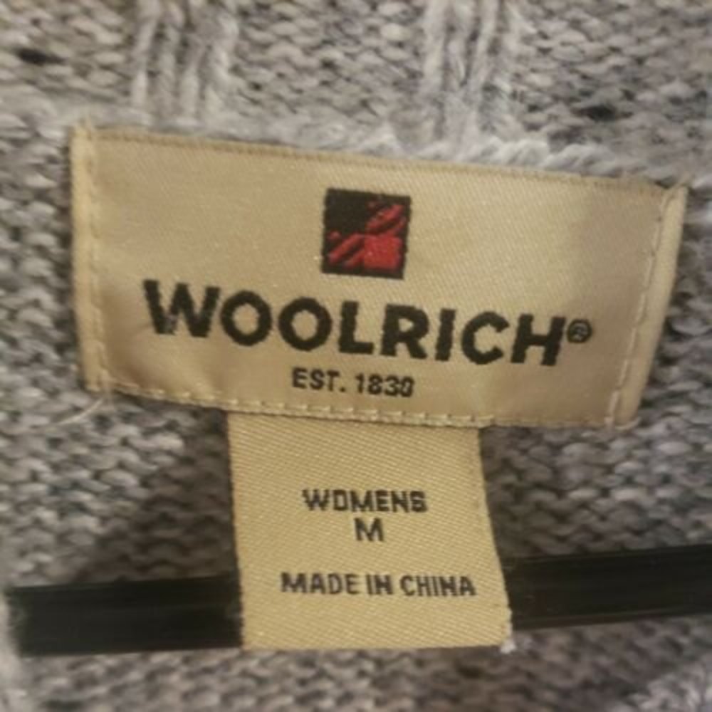 Vintage Woolrich Shawl Collar Sweater – Medium – Gray/Cream Wool Blend - Picture 4 of 8